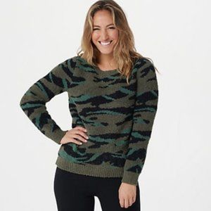 Barefoot Dreams Cozychic Seaside Pullover Camo.  Still very plush & cozy.